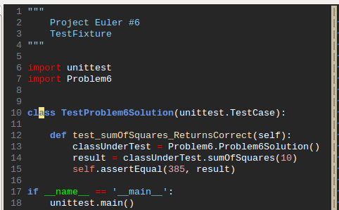 Test for a sum of squares method